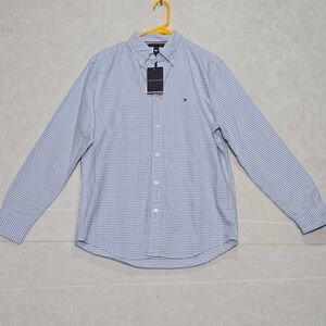 Tommy Hilfiger Mens Button Down Long Sleeve Gingham Shirt Size Medium